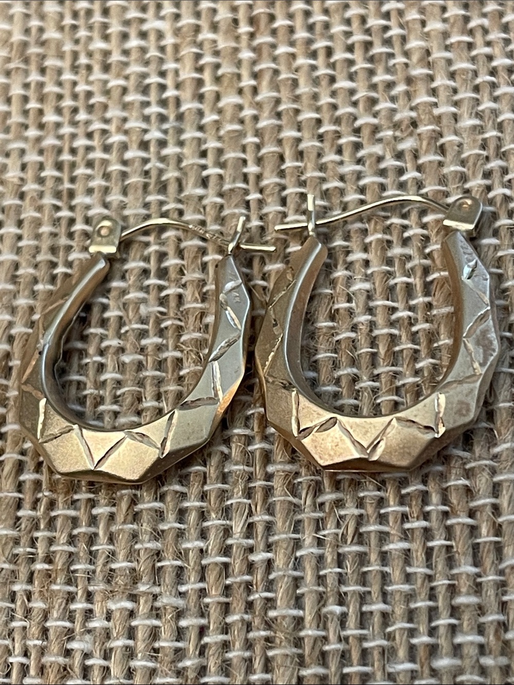 Gold 14k Geometric Hoop Earrings - Women's Jewelry